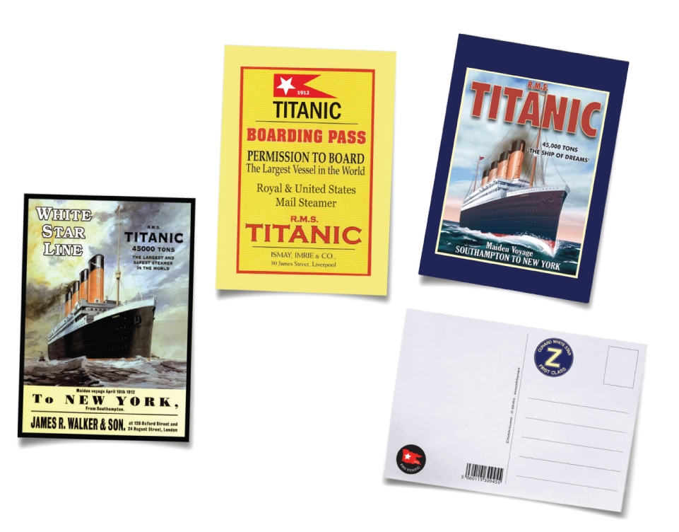 Titanic Postcards Set of 3 Assorted