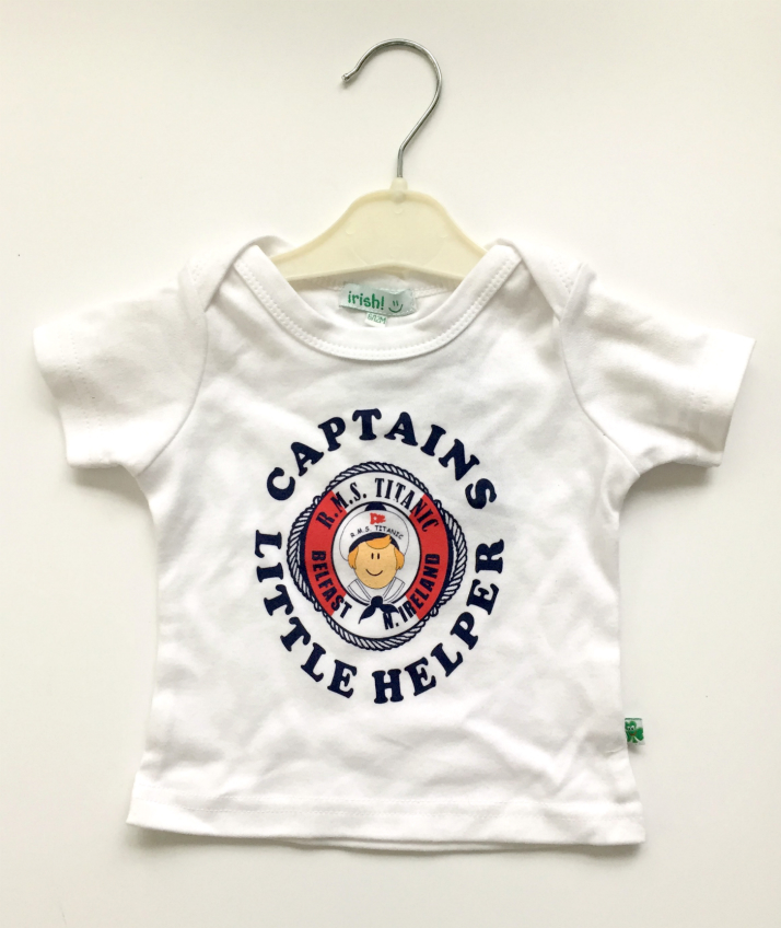 Titanic Captains Baby Tee Shirt - White - Click Image to Close